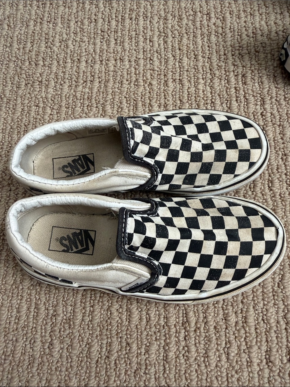 Vans Kids Black and White Checkerboard Slip-On Sneakers